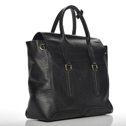 3.1 Phillip Lim 3.1 Textured Calfskin Large Pashli Satchel Black 3 of 7