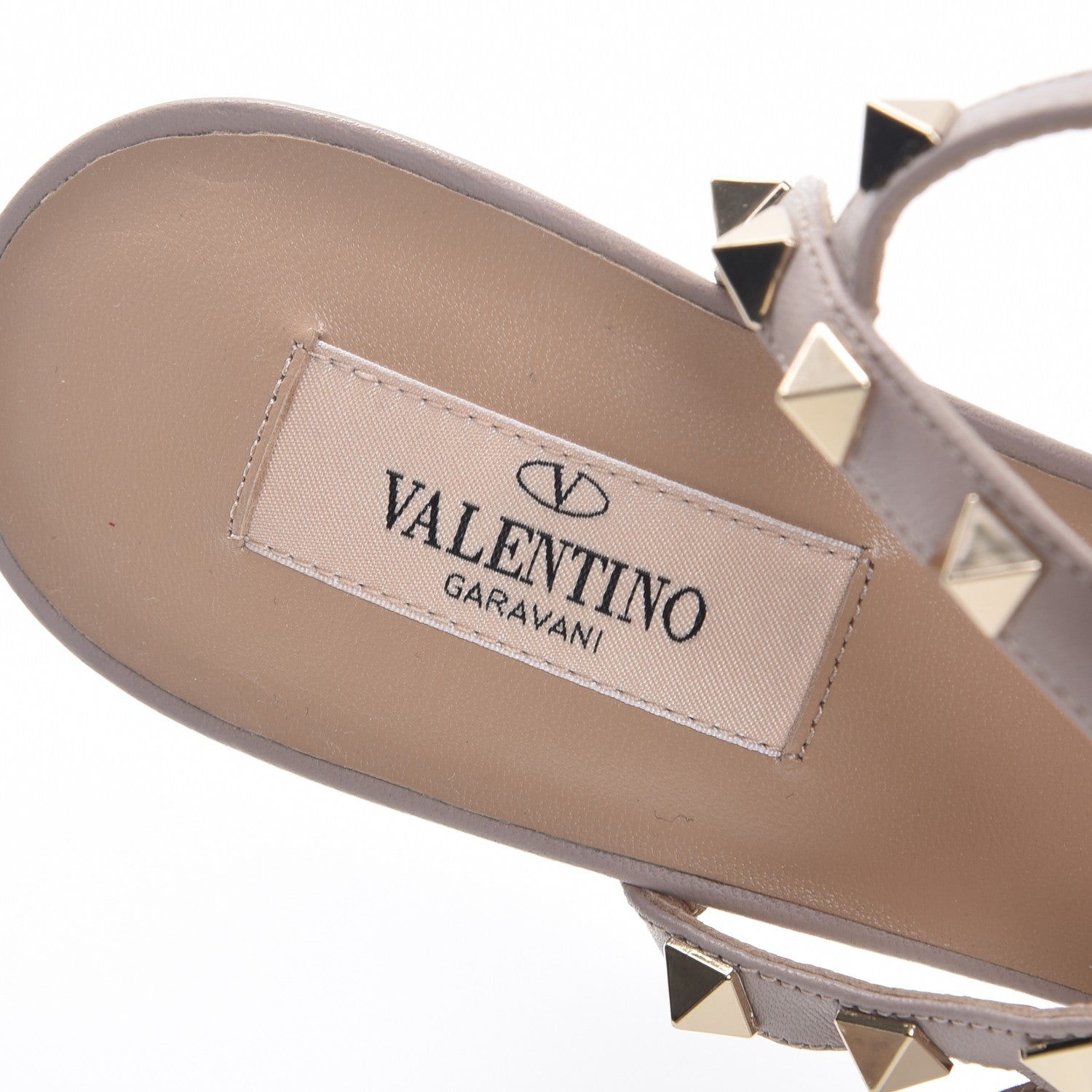 Valentino Garavani Patent Rockstud Ankle Strap Low Heel Pumps 39.5 Poudre 7 of 8