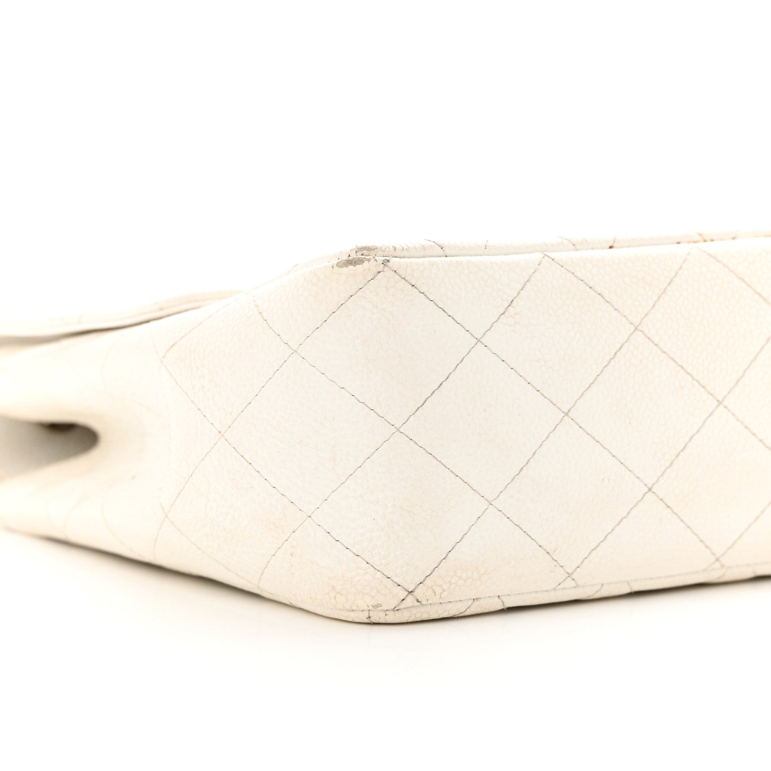 Chanel Caviar Quilted Jumbo Single Flap White 9 of 21