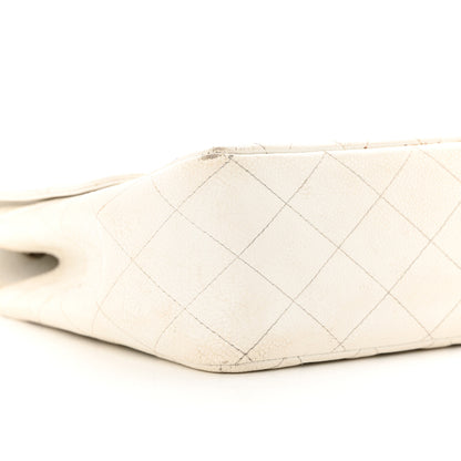 Chanel Caviar Quilted Jumbo Single Flap White 9 of 21