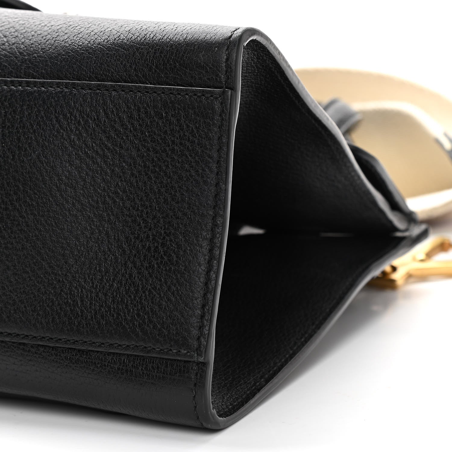 Gucci Grained Calfskin Web Crystal Butterfly Stripe Medium Totem Top Handle Bag Black 12 of 12