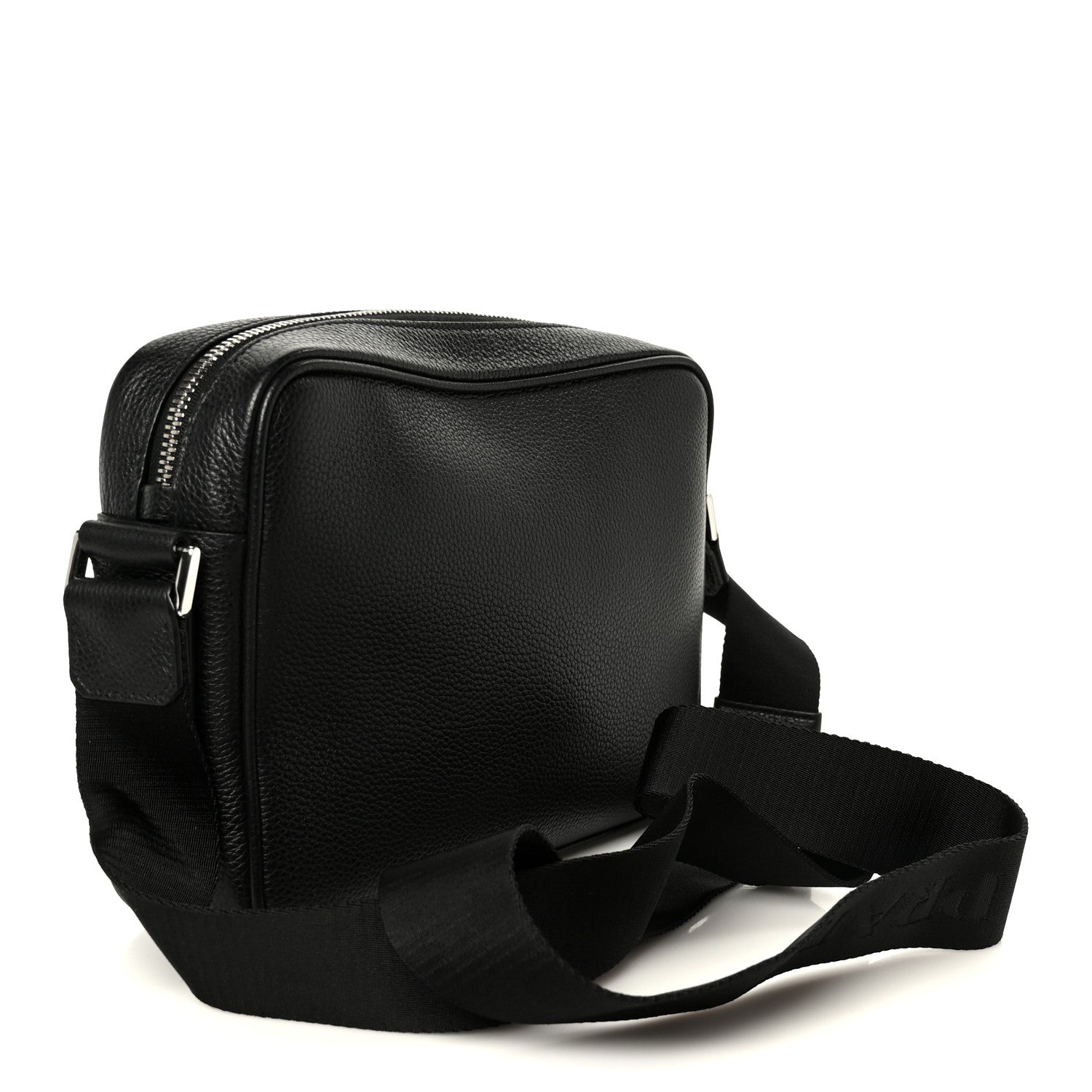 Prada Vitello Daino Zip Shoulder Bag Black 3 of 10