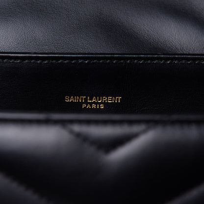 Saint Laurent Calfskin Y Quilted Monogram Medium Loulou Chain Satchel Black 6 of 11