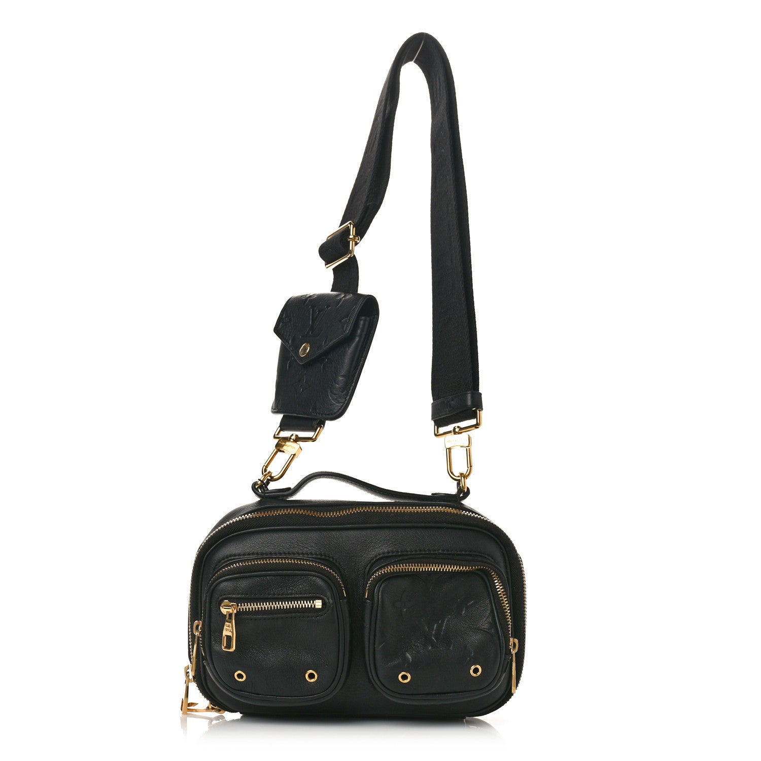 Louis Vuitton Calfskin Monogram Embossed Utility Crossbody Black 1 of 9