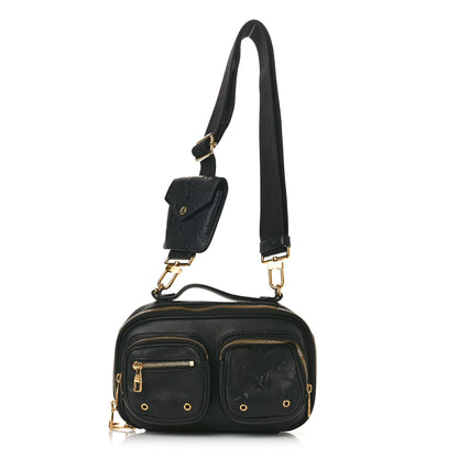 Louis Vuitton Calfskin Monogram Embossed Utility Crossbody Black 1 of 9