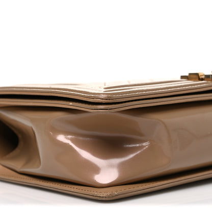 Chanel Iridescent Glazed Calfskin Quilted New Medium Boy Flap Dark Beige 9 of 11
