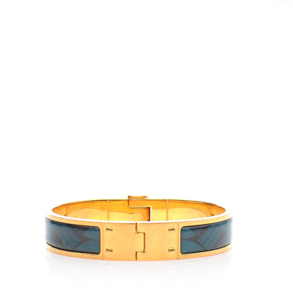 Hermes Enamel Printed Narrow Hinged Bracelet S 3 of 8