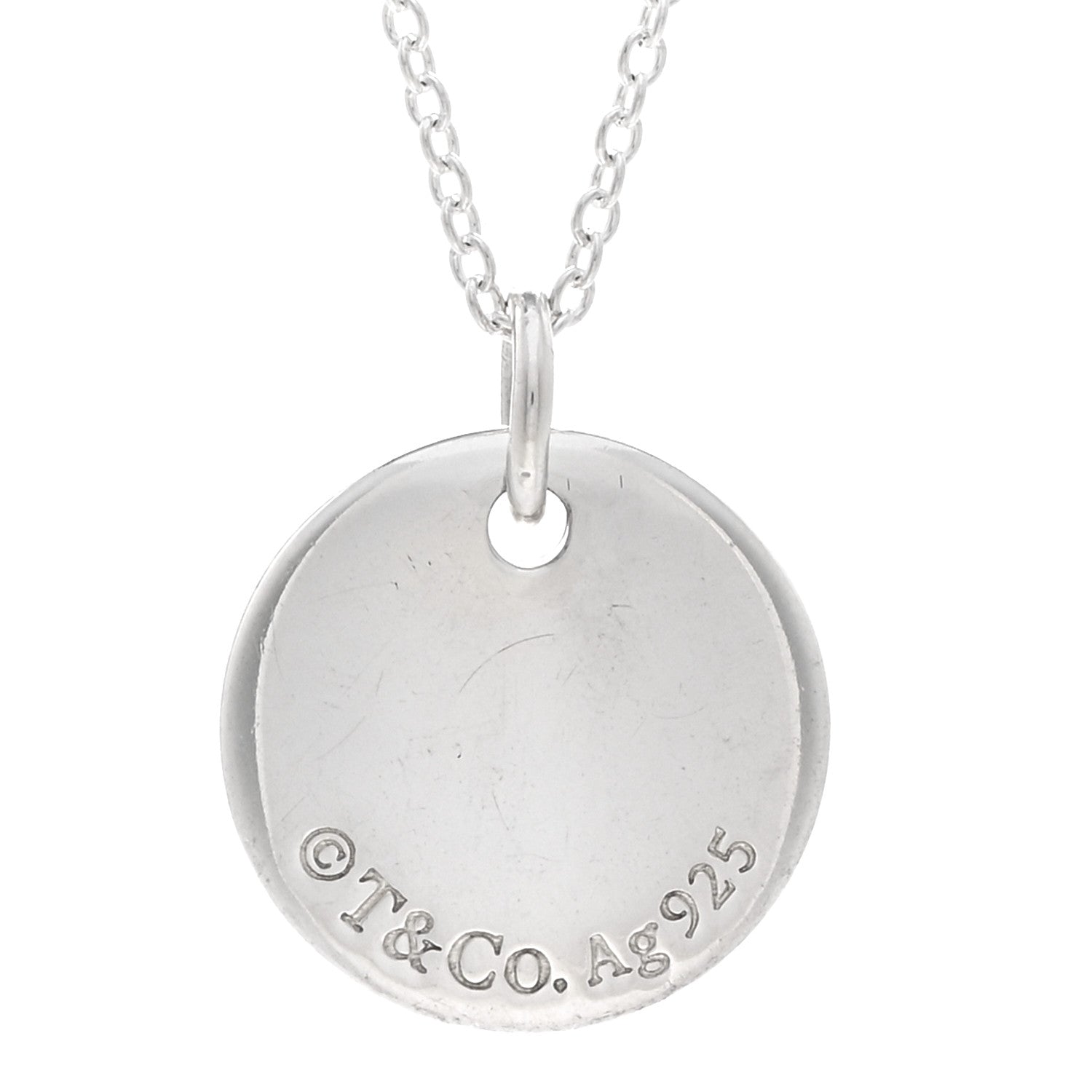 Tiffany Sterling Silver Letter L Disc Pendant Necklace 4 of 4