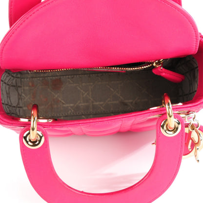 Christian Dior Lambskin Cannage Mini Lady Dior Fuchsia 5 of 8