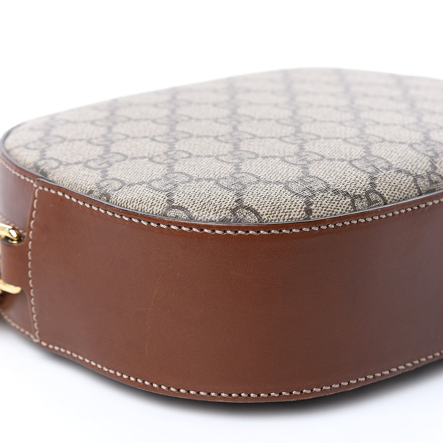 GG Supreme Monogram Cuoio Toscano Mini Chain Shoulder Bag Beige Ebony Cuir