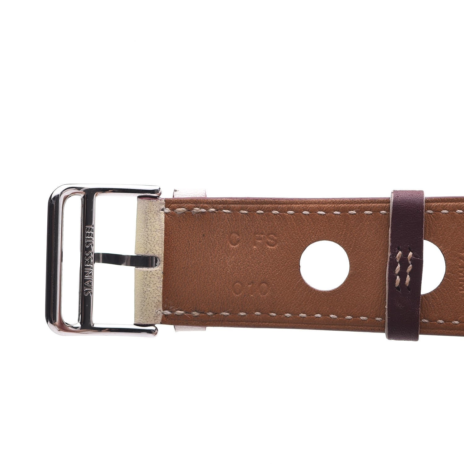Hermes 42mm Apple Watch Single Tour Rallye Band White Rouge H 6 of 8