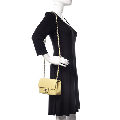 Chanel Caviar Quilted Mini Rectangular Flap Light Yellow 2 of 12