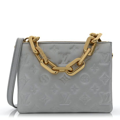Louis Vuitton Lambskin Embossed Monogram Coussin BB Silver 1 of 12