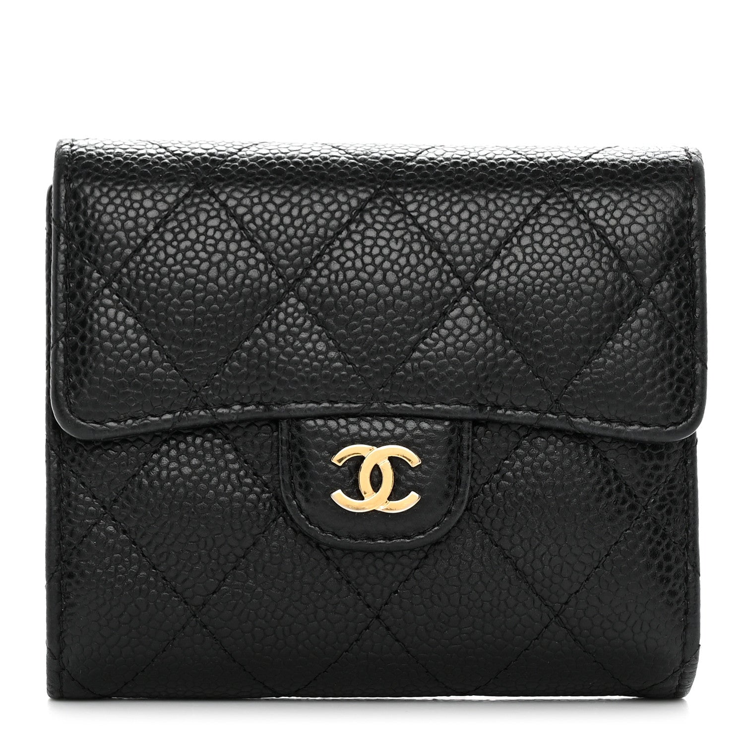 Chanel Caviar Quilted Compact Flap Wallet Black 1 of 15