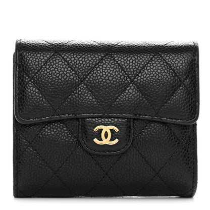 Chanel Caviar Quilted Compact Flap Wallet Black 1 of 15