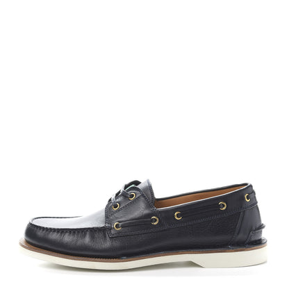 Gucci Calfskin Mens Delta Boat Loafer 9.5 Blue 1 of 9