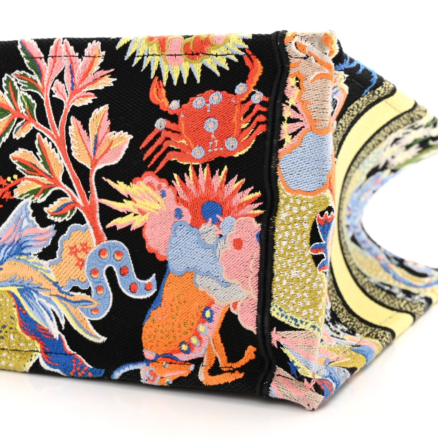 Canvas Zodiac Fantastico Embroidered Medium Book Tote Black Multicolor