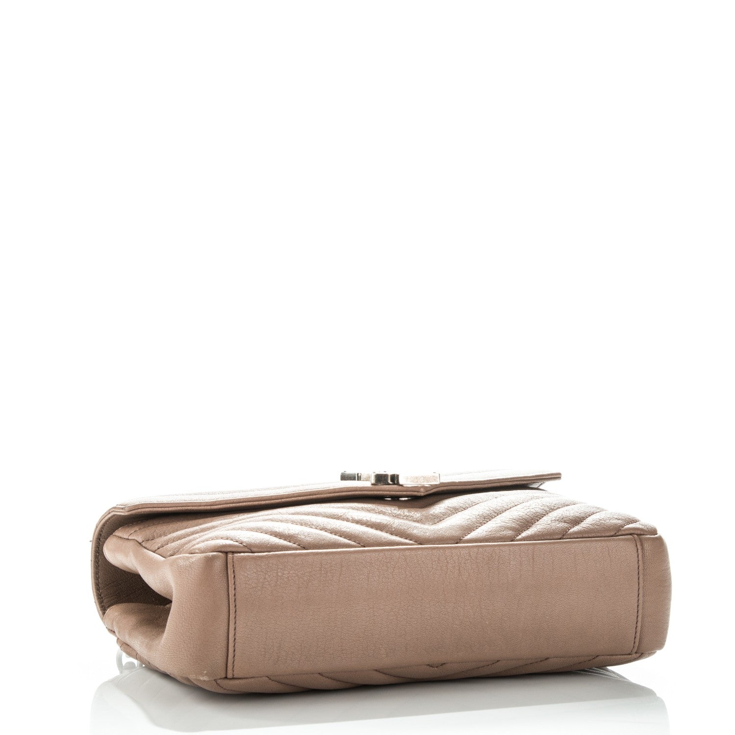 Saint Laurent Sheepskin Matelasse Chevron Monogram Medium College Bag Fard 4 of 6