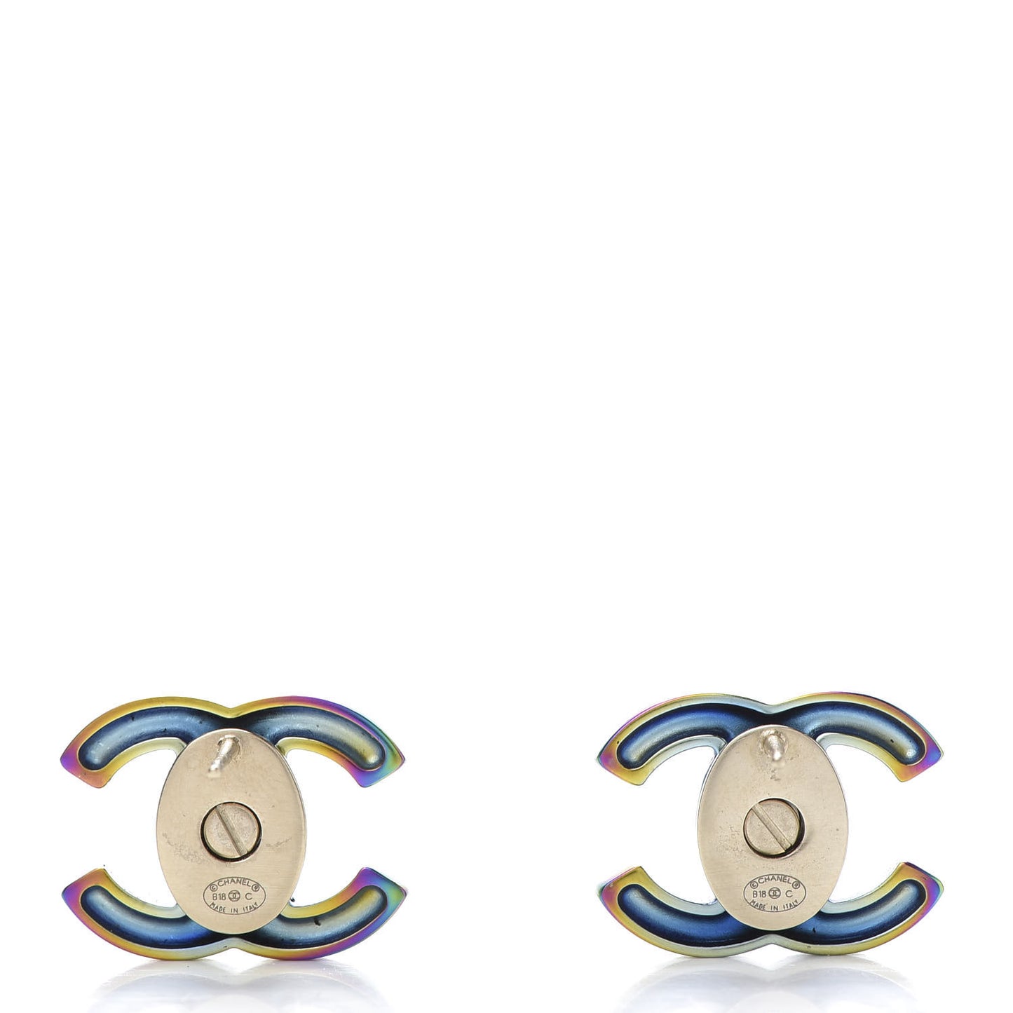 CC Earrings Gold Rainbow