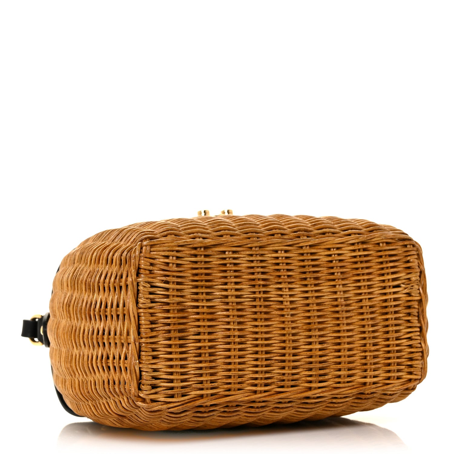 Miu Miu City Calfskin Wicker Midollino Bag Black 4 of 10