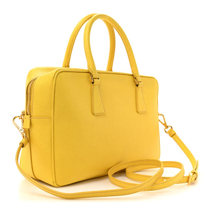 Prada Saffiano Lux Bowler Girasole 3 of 19