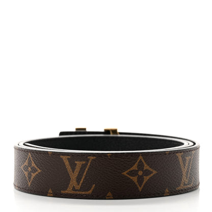 Louis Vuitton Calfskin Monogram 30mm LV Initiales Reversible Belt 95 38 Black 2 of 7