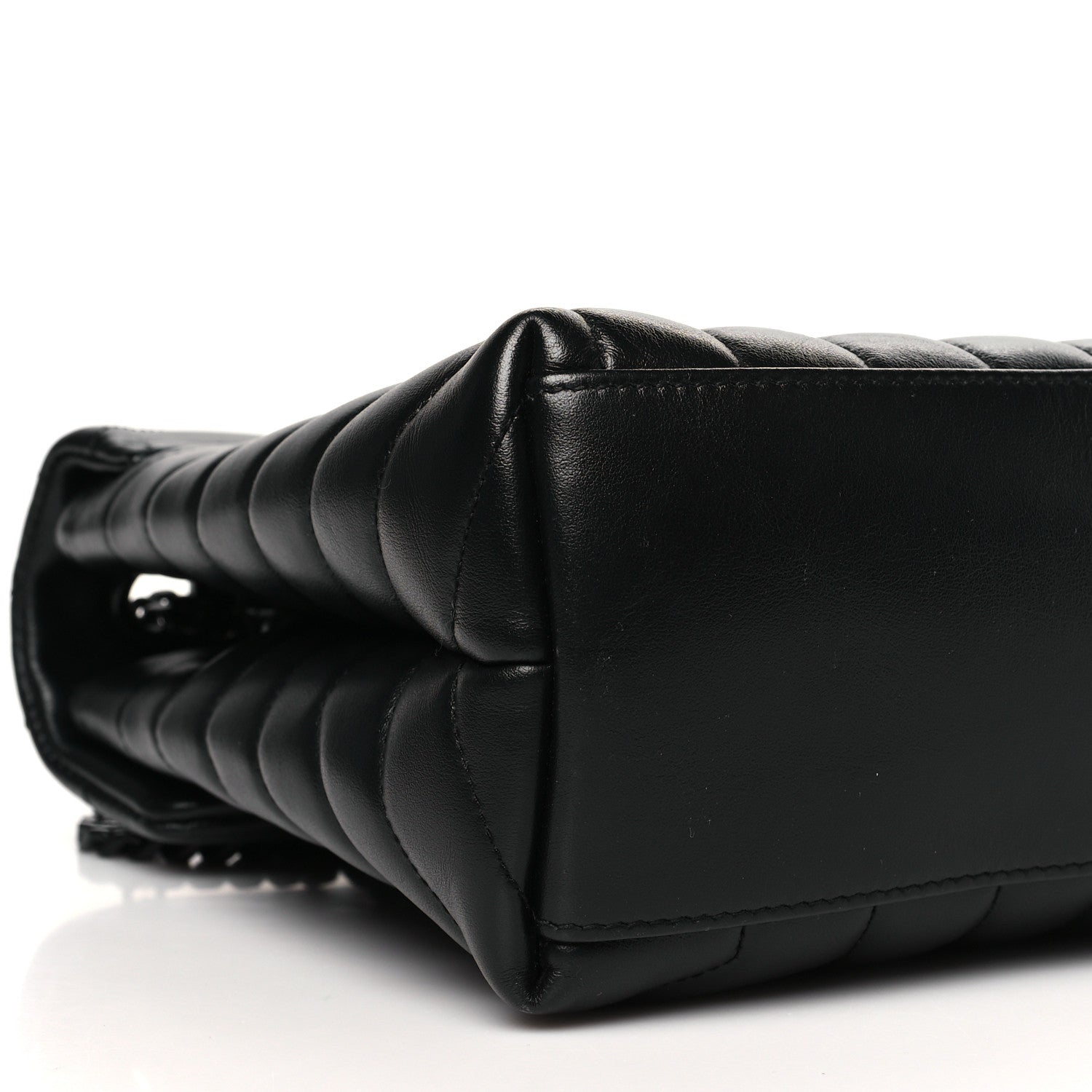 Saint Laurent Calfskin Y Quilted Monogram Monochrome Medium Loulou Chain Satchel Black 8 of 10