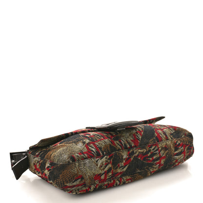 Fendi Fabric Jacquard FF Bird Motif Baguette Brown 4 of 10