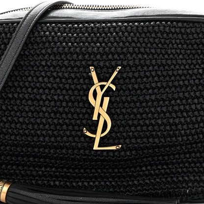Saint Laurent Raffia Canvas Monogram Lou Camera Bag Black 8 of 11