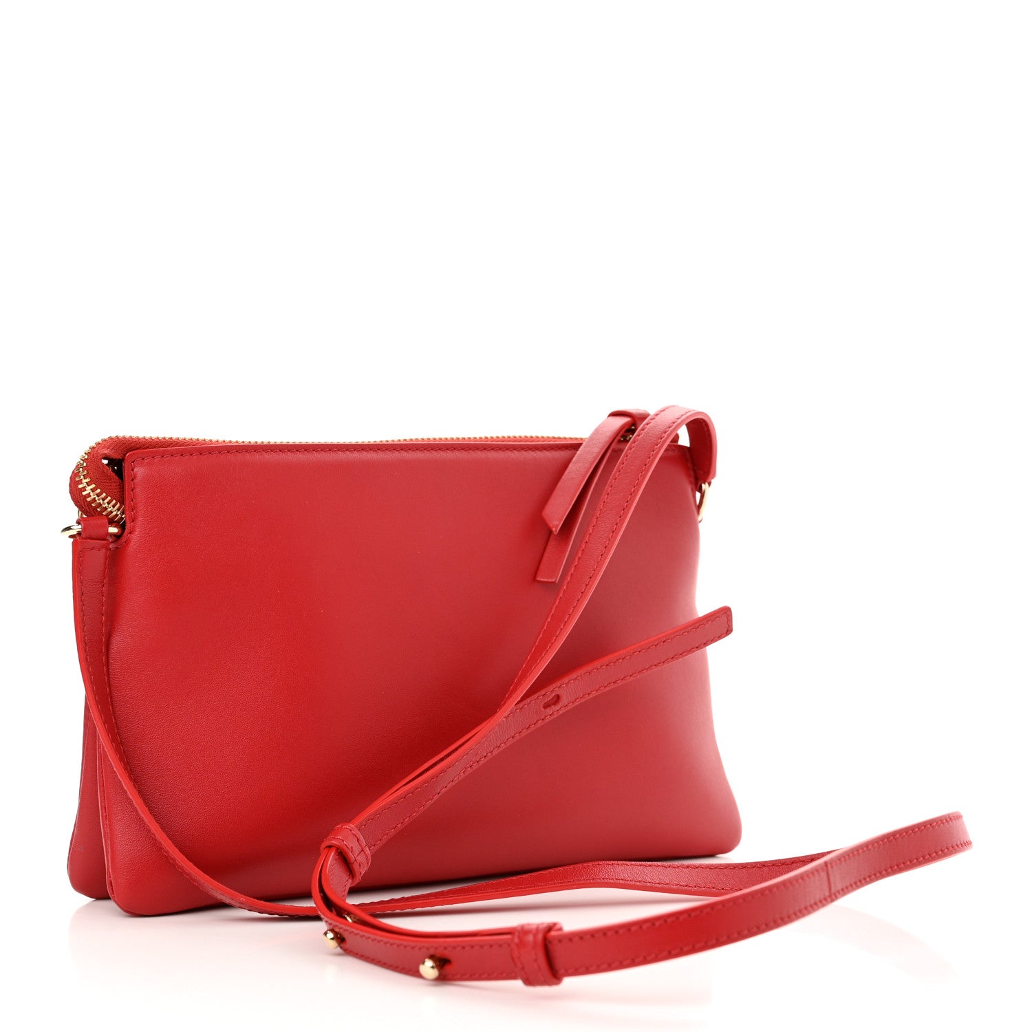 Chloe Supple Lambskin Small Faye Soft Zippered Shoulder Bag Red Crush 2 of 10