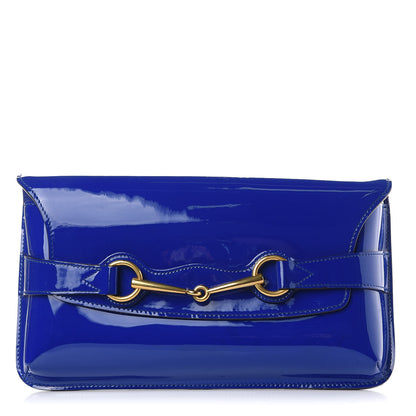 Gucci Patent Large Bright Bit Clutch Deep Zaffiro 1 of 9