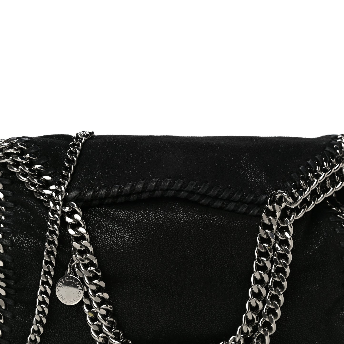 Shaggy Deer Mini Falabella Fold Over Tote Black