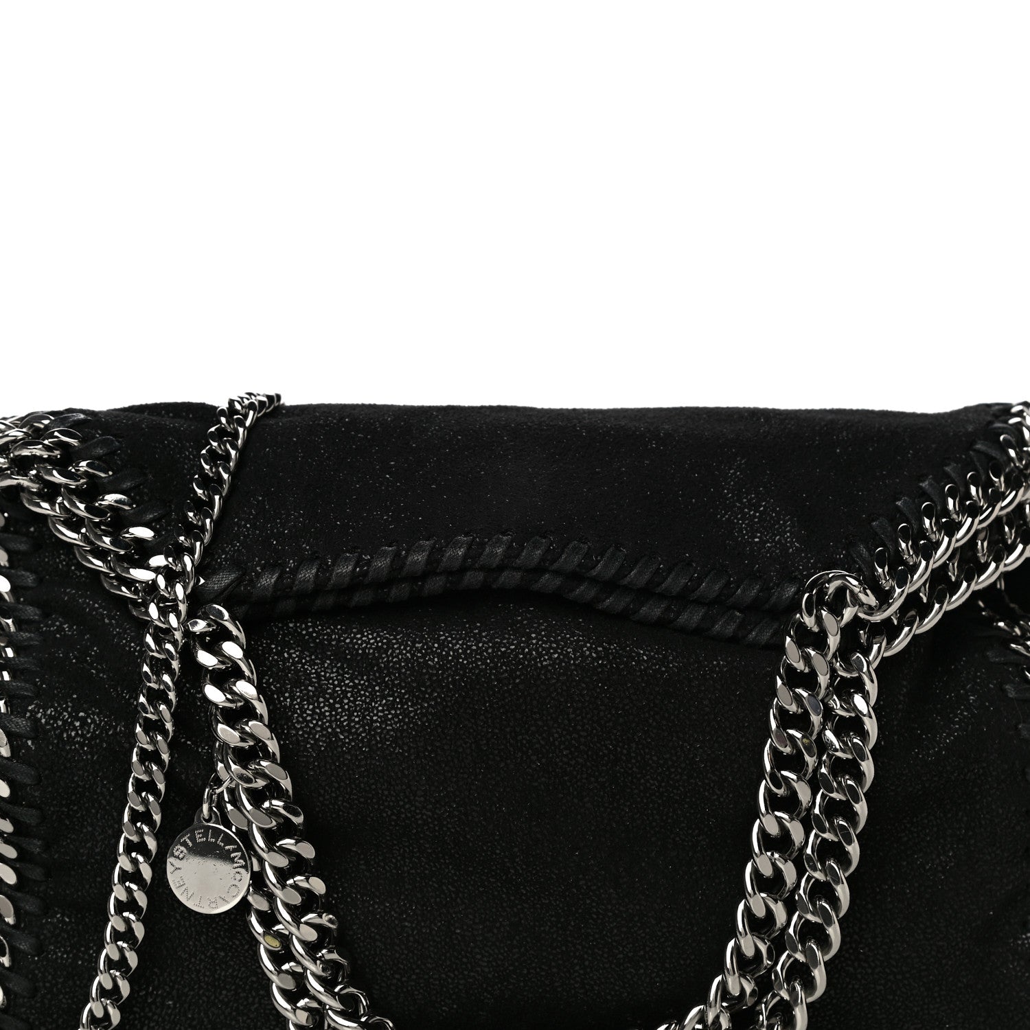 Stella McCartney Shaggy Deer Mini Falabella Fold Over Tote Black 7 of 9