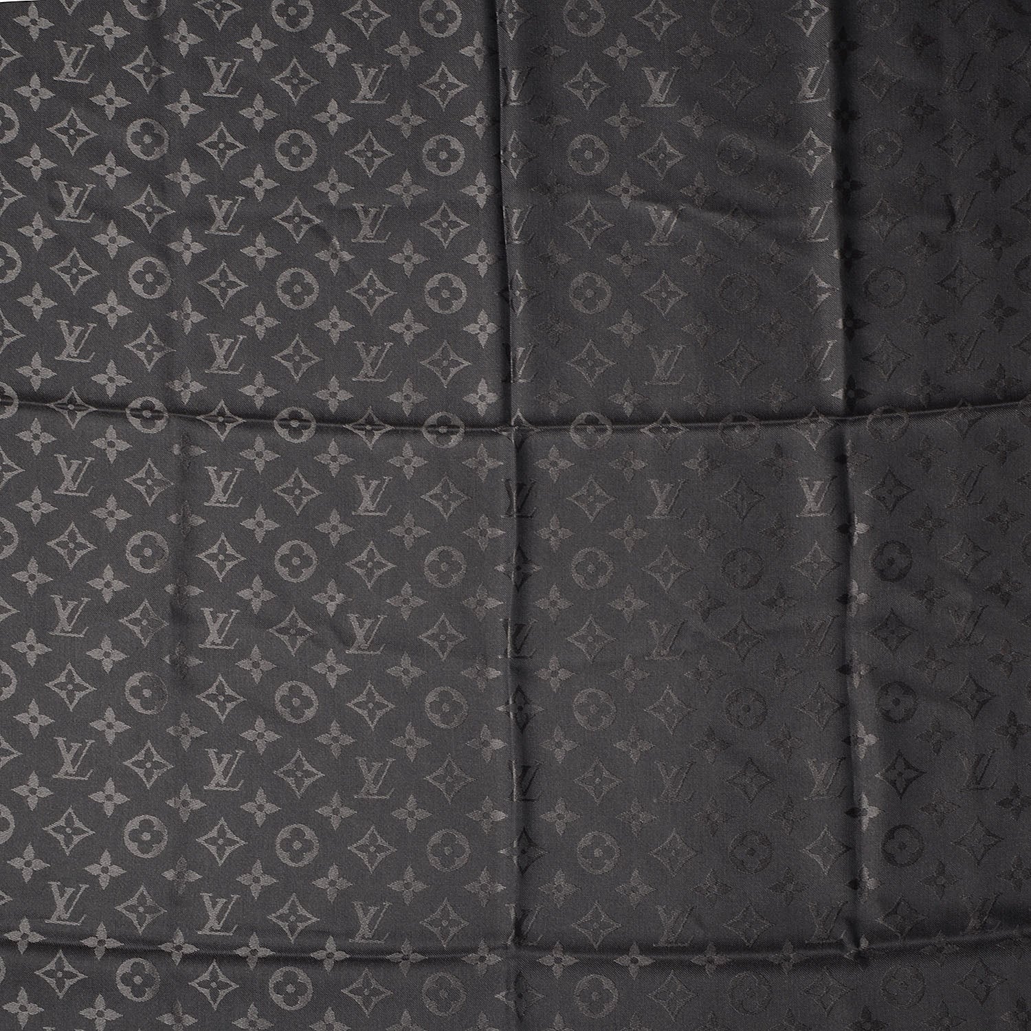 Louis Vuitton Wool Silk Monogram Shawl Anthracite 4 of 4