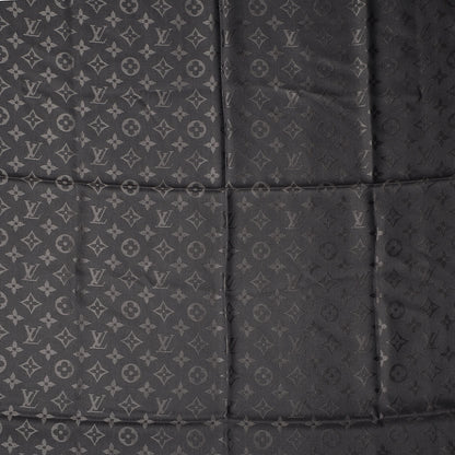 Louis Vuitton Wool Silk Monogram Shawl Anthracite 4 of 4