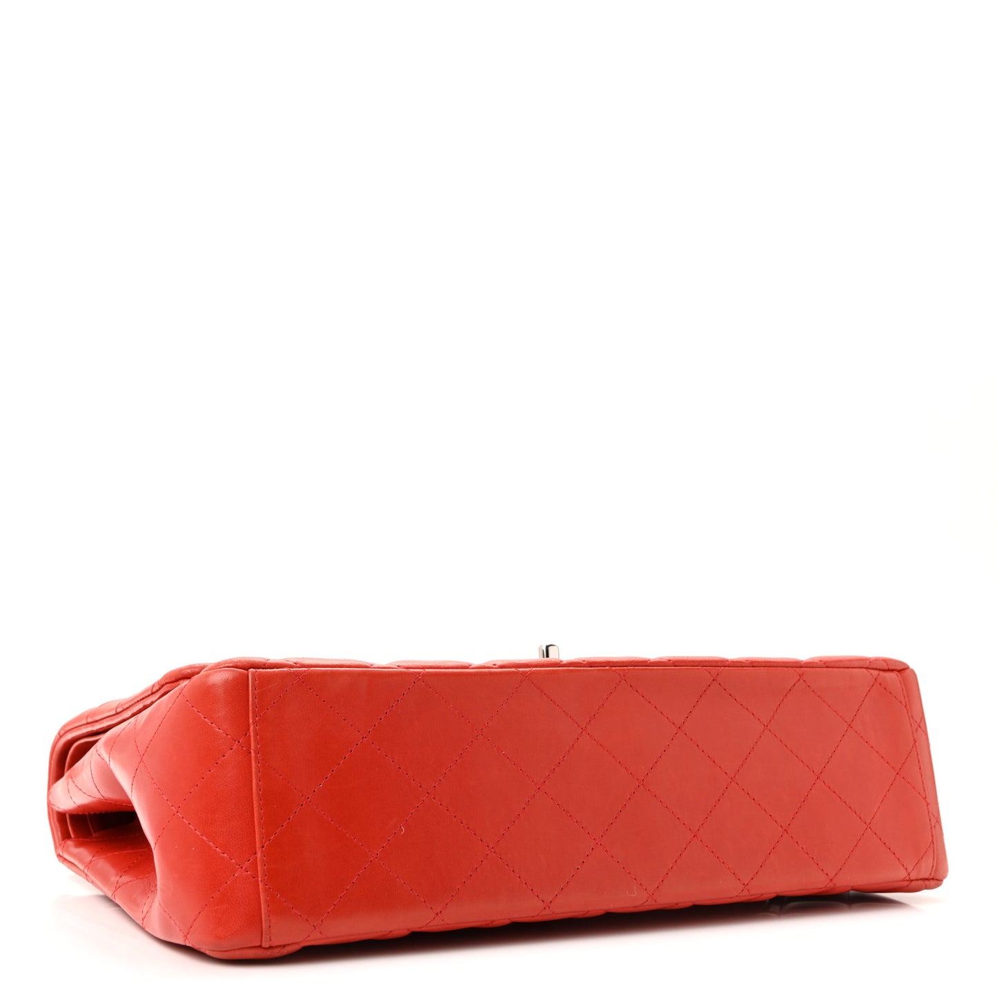 Lambskin Quilted Maxi Double Flap Red