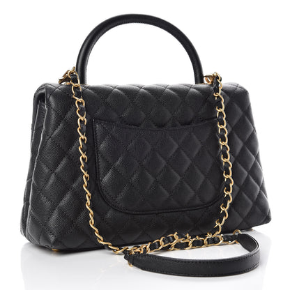 Chanel Caviar Quilted Small Coco Handle Flap Black 3 of 10