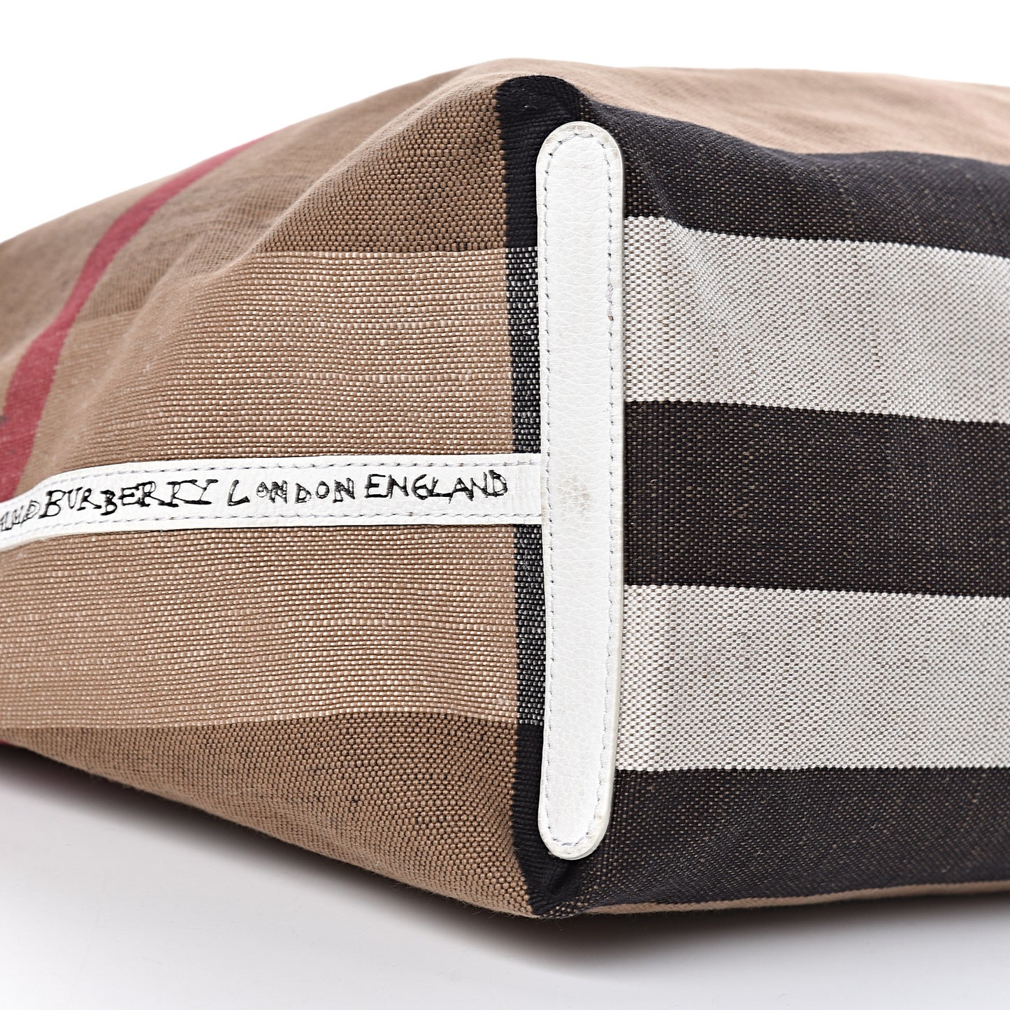 Coated Canvas Mega Check Sketchbook Large Reversible Doodle Tote White