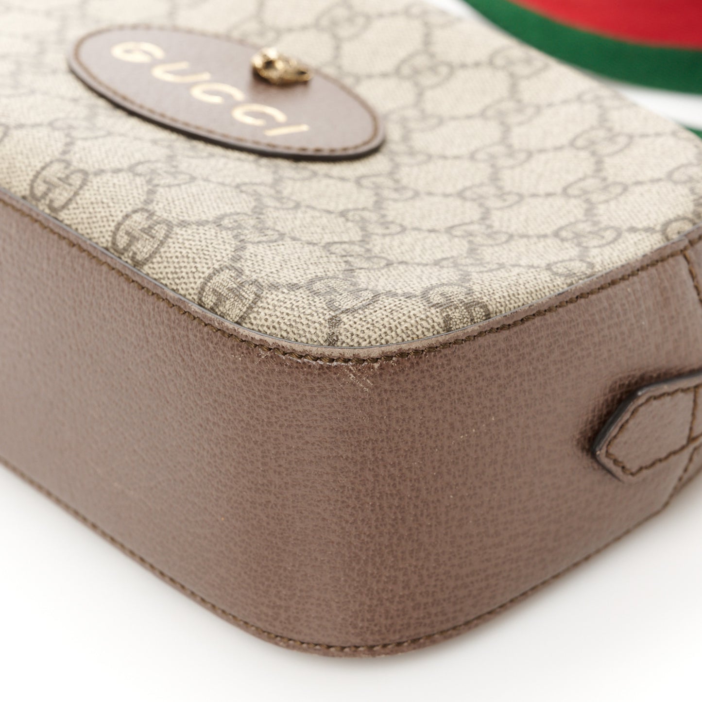 GG Supreme Monogram Web Neo Vintage Shoulder Bag Beige New Acero Crop