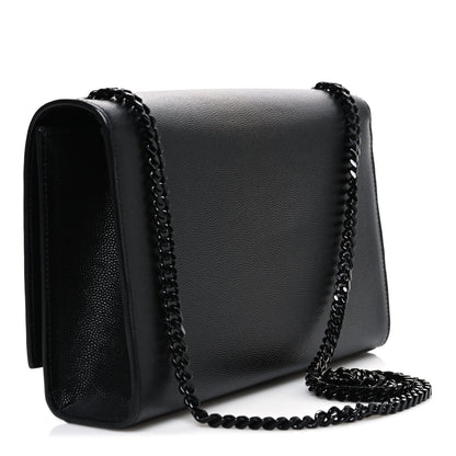 Saint Laurent Grain De Poudre Medium Classic Monogram Monochrome Kate Satchel Black 3 of 10