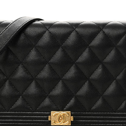 Chanel Caviar Quilted Boy Wallet On Chain WOC Black 9 of 11