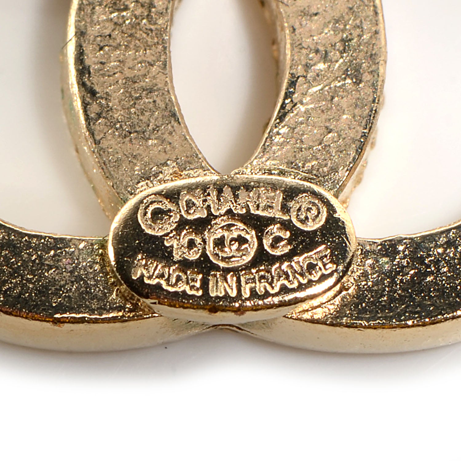 Chanel Crystal CC Earrings Gold 5 of 6