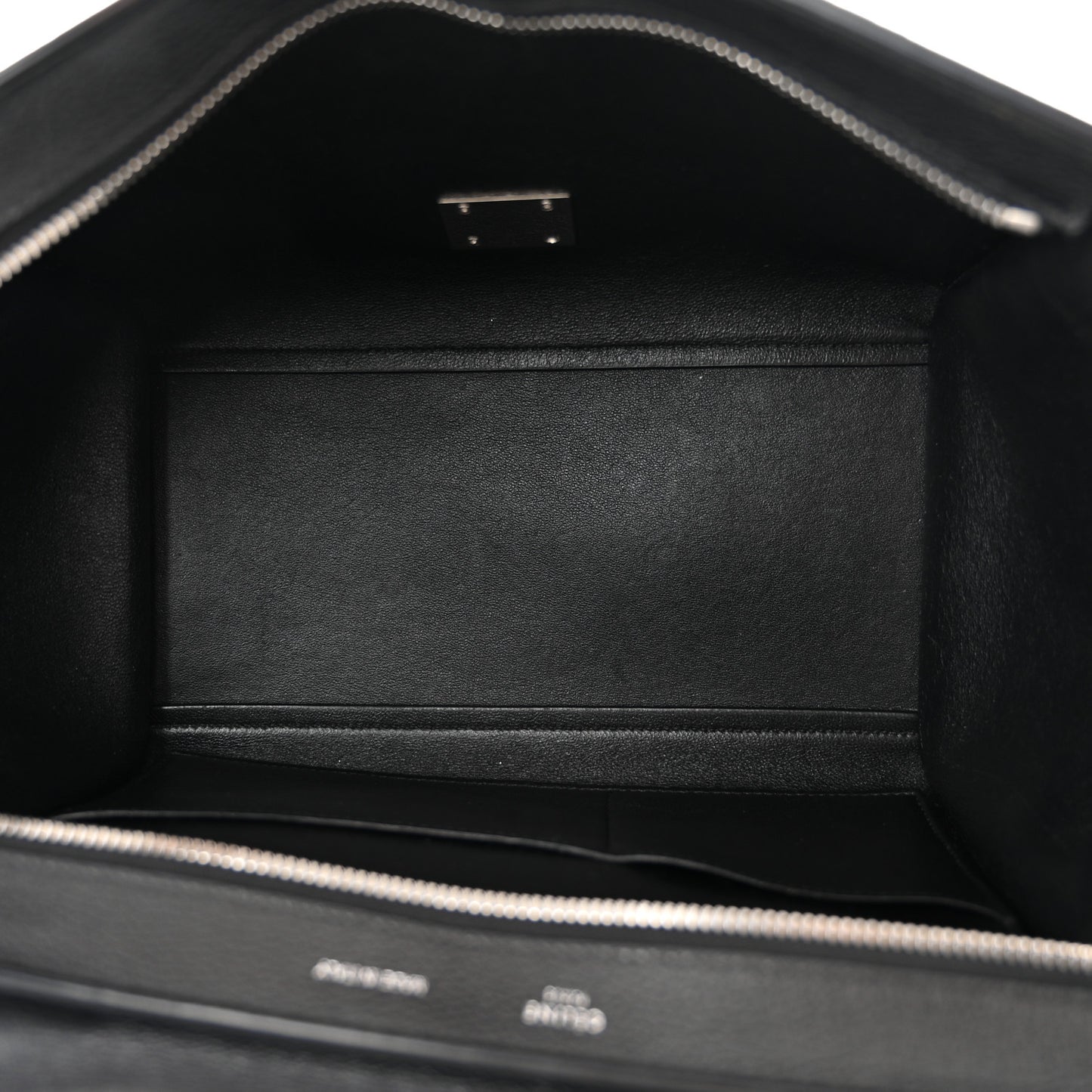 Drummed Calfskin Suede Small Trapeze Black