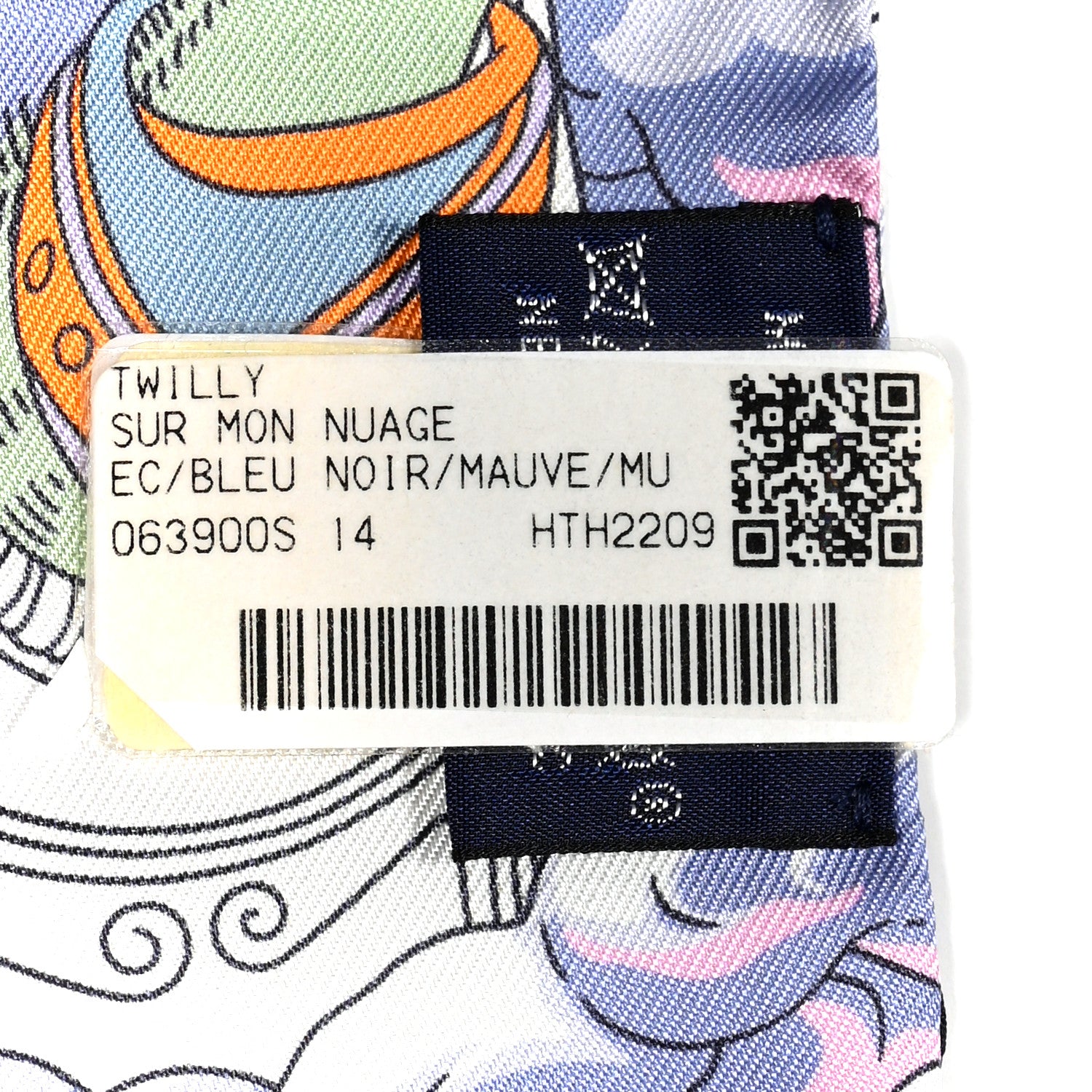 Hermes Silk Sur Mon Nuage Twilly Bleu Black Mauve 3 of 4