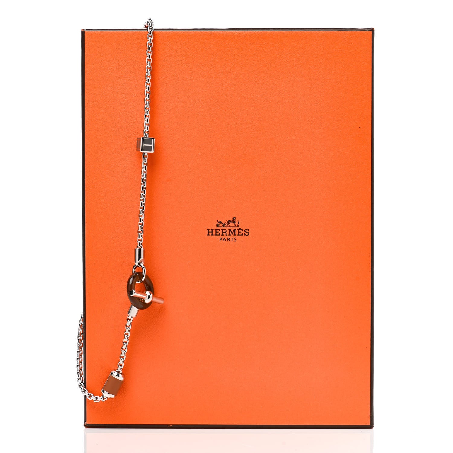 Hermes Palladium Buffalo Horn Swift Meli-Melo Necklace 1054939