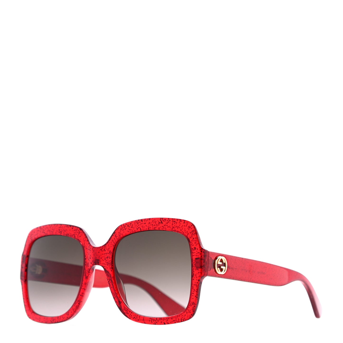 Acetate Square Frame Sunglasses GG0036S Glitter Red