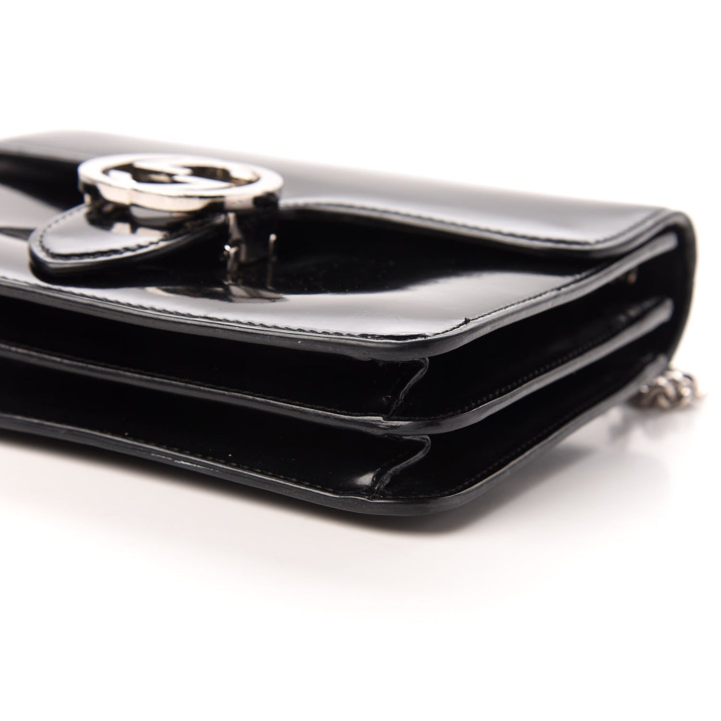 Shade Lux Calfskin Small Interlocking G Shoulder Bag Black