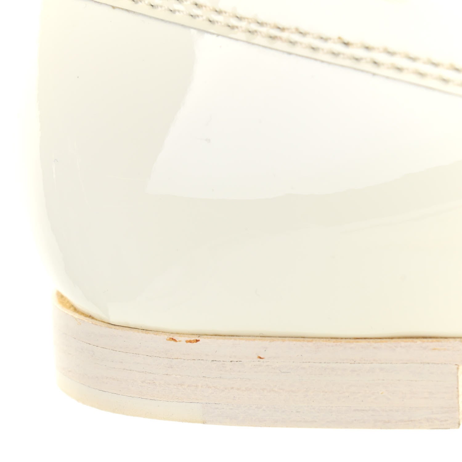 Chanel Patent CC Mocassin Loafers 36 White 9 of 11
