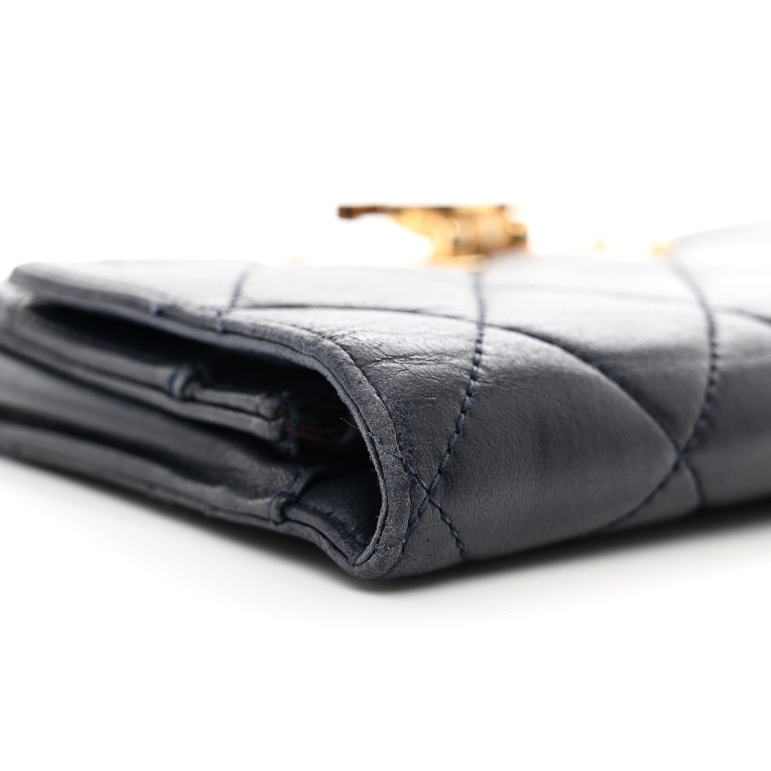Chanel Lambskin Quilted Golden Class Wallet on Chain WOC Navy 12 of 13