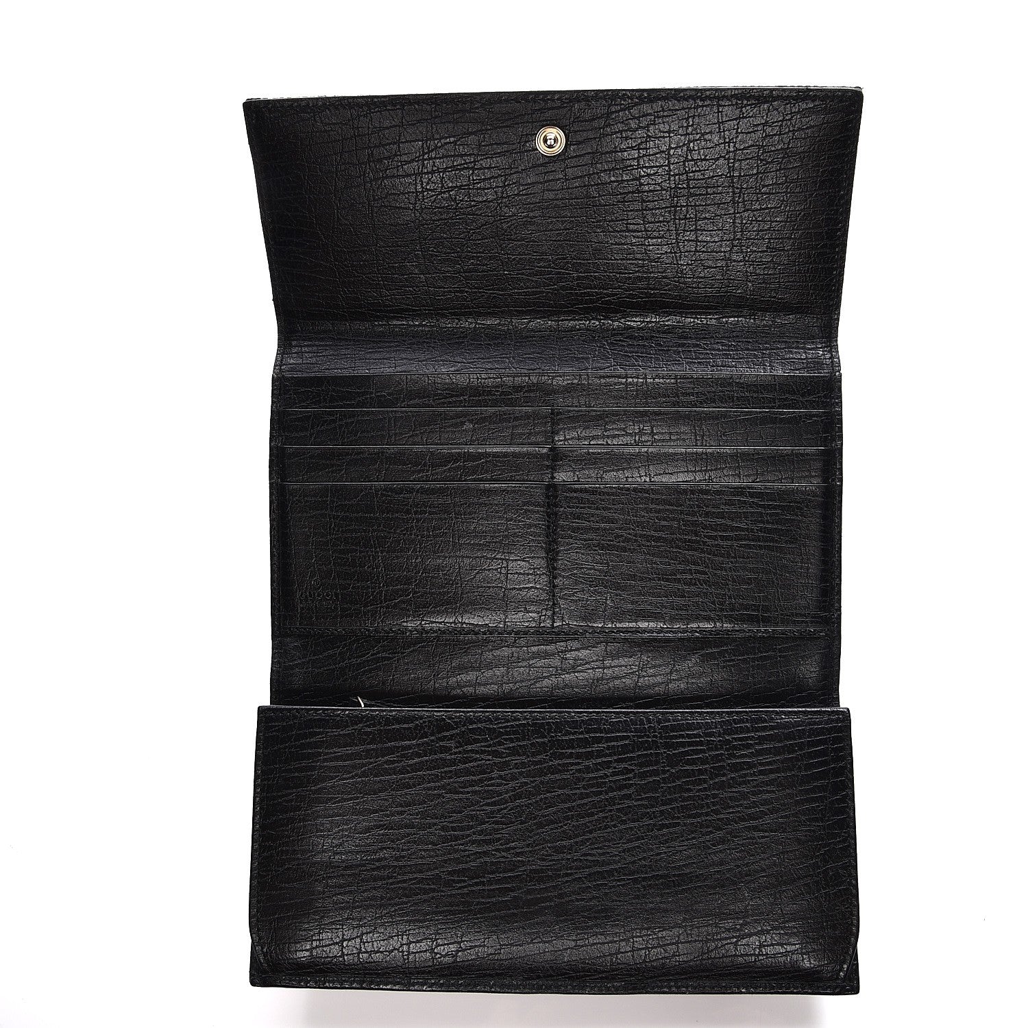 Gucci Monogram Web Hasler Continental Wallet Black 5 of 12